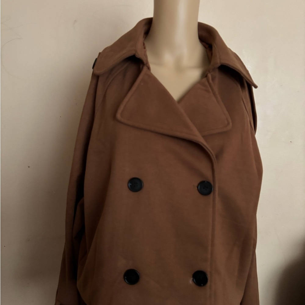 Women's Double-Breasted Brown Coat